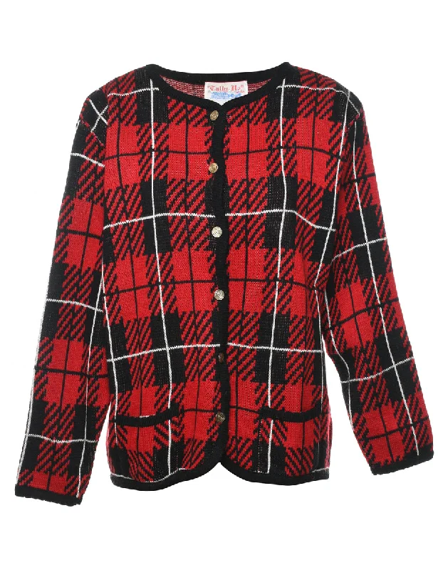 Checked Cardigan - M