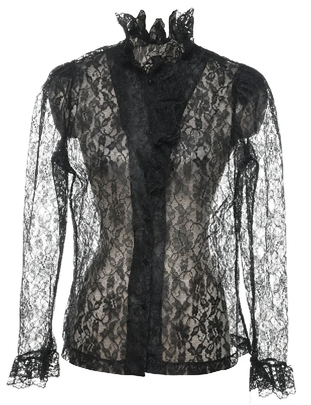 Floral Lace Blouse - M