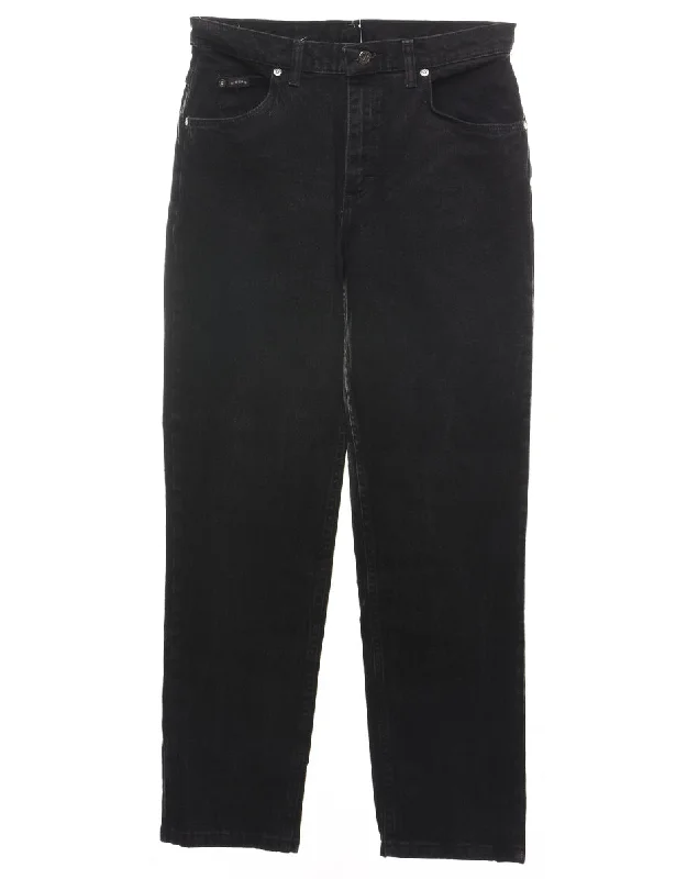 High Waist Black Lee Tapered Jeans - W30 L31