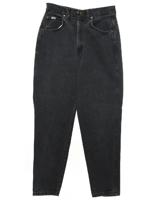 High Waist Black Tapered Jeans - W26 L27