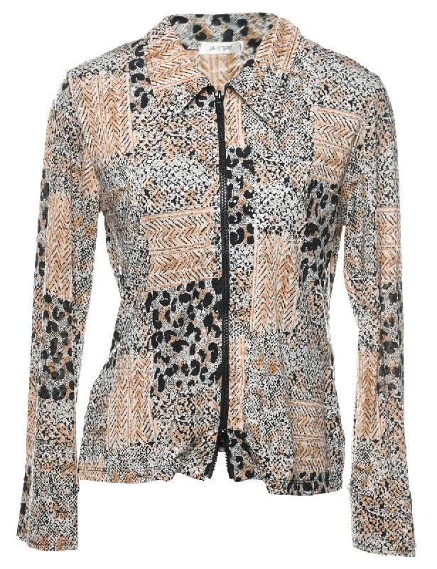 Leopard Print Blouse - M