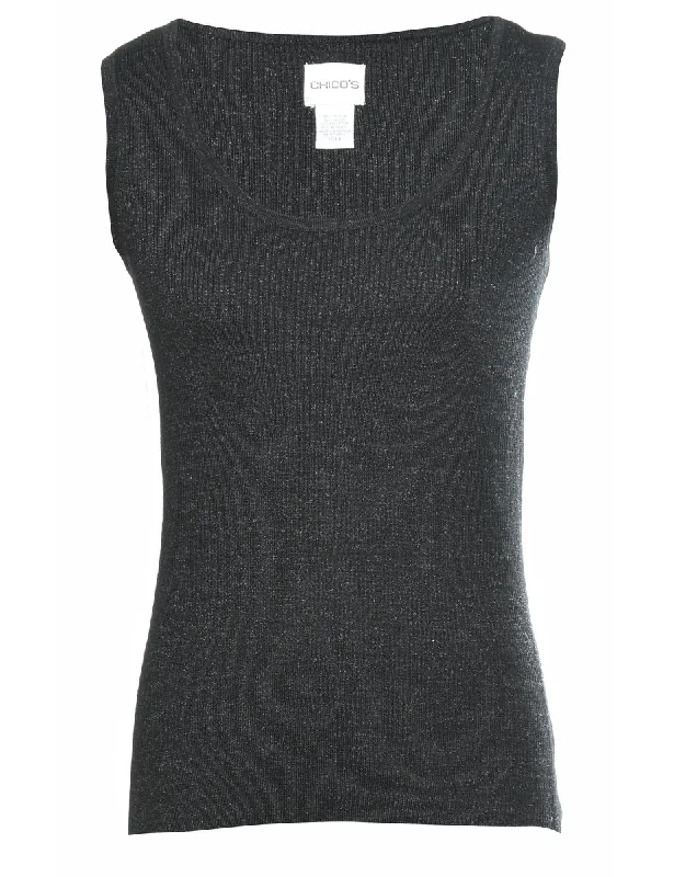 Metallic Look Sweater Vest - S