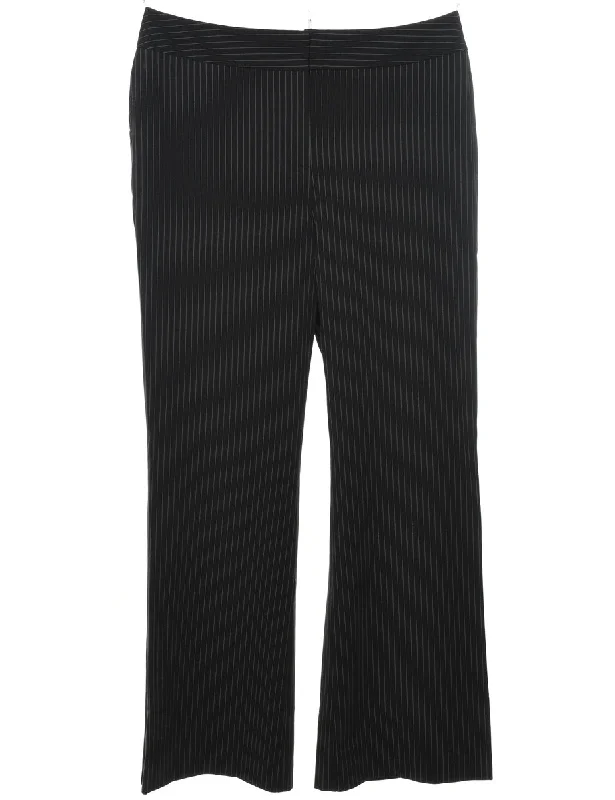 Pinstriped Black & White Trousers - W34 L30