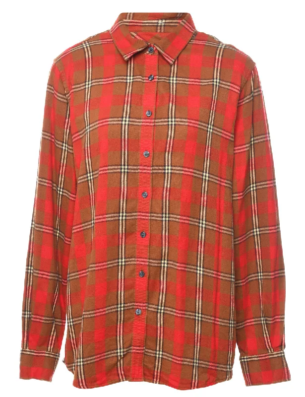 Red & Brown Checked Shirt - L