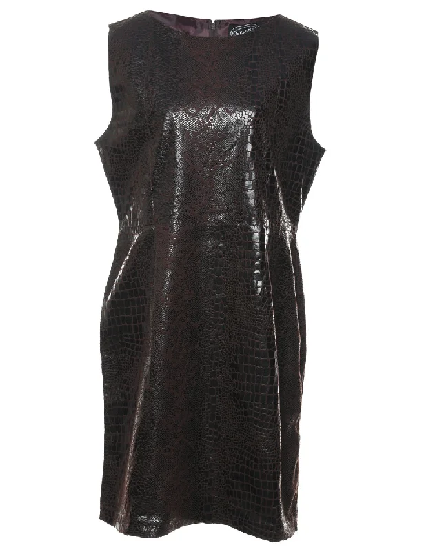 Snakeskin Finish Dark Brown Dress - M