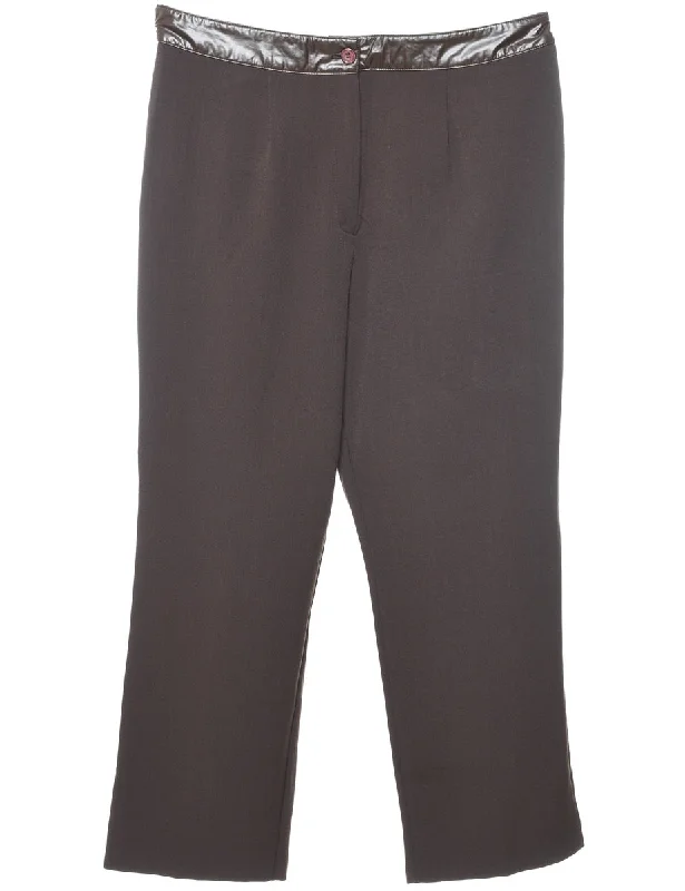 Tapered Dark Brown Trousers - W37 L29