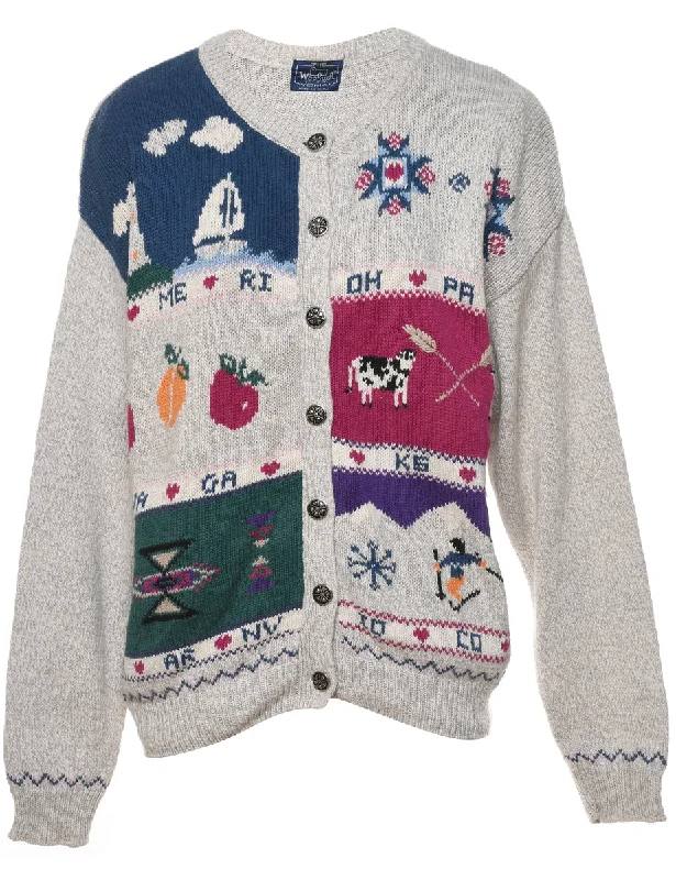 Woolrich Animal Design Christmas Cardigan - L