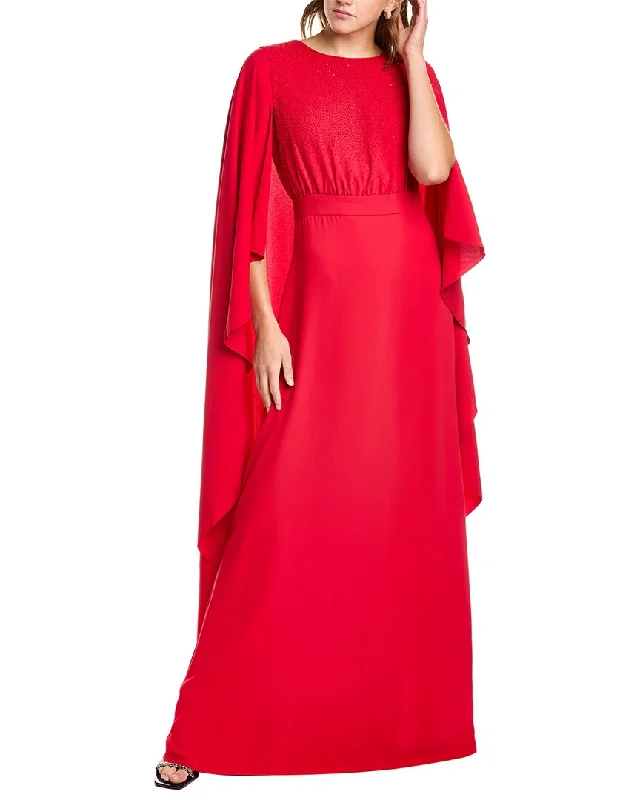 Carolina Herrera Cascading Cape Gown