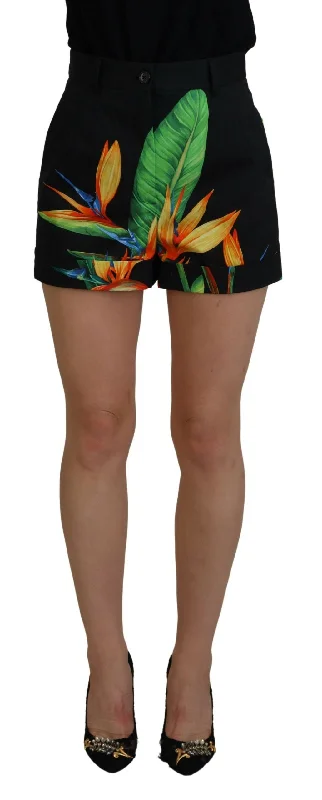 Dolce & Gabbana High Waist Hot Pants Shorts in  Leaves Women's Print